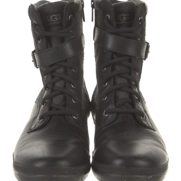 UGG Leather Trim Combat Boots - Picture 3 of 6